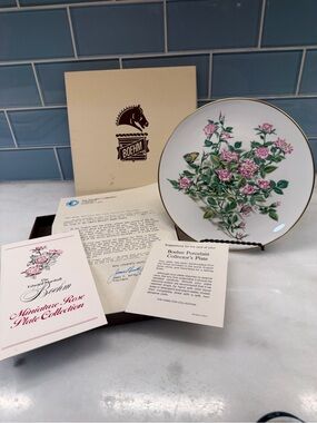 Boehm Toy Clown Miniature Rose Collector Plate English Bone China w/ Box & COA